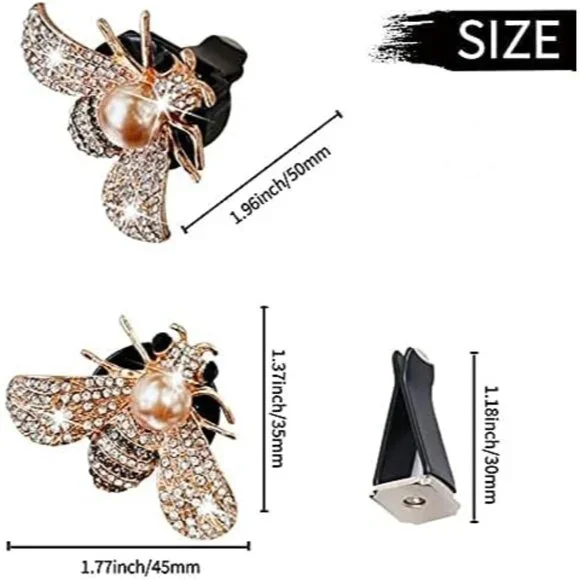 Bling Bee Crystal Car Air Fresheners - Rhinestone Diffuser Vent Clip Charms - Cu - Picture 3 of 7